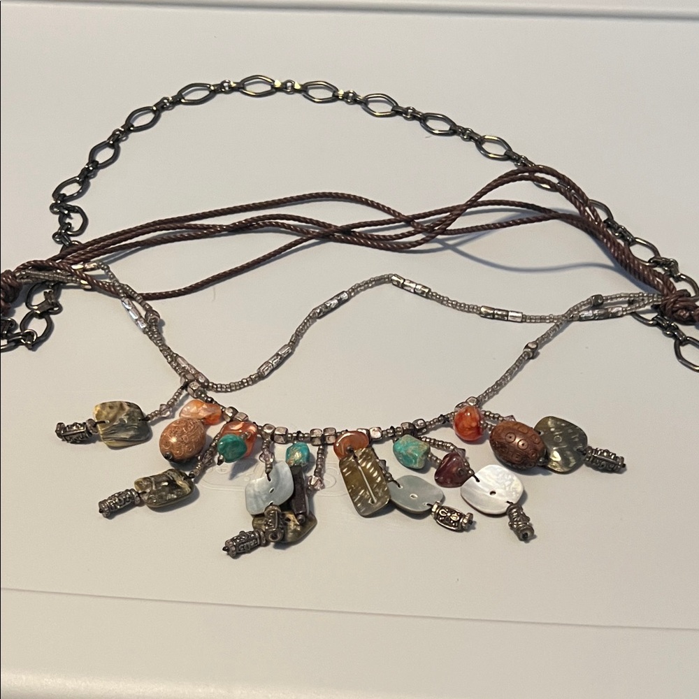 Artisan Beaded Belt with Earthy Tones fits most anyone